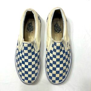 Vans shoes M 7.5/W 9 blue/white checkerboard